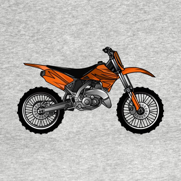 Dirt bike off-road motorcycle / motocross cartoon by Miss Cartoon